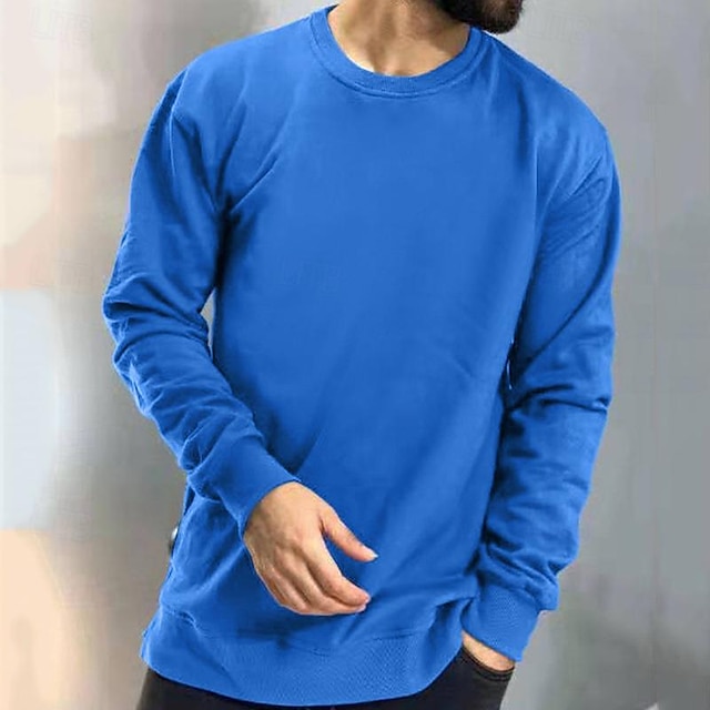Versatile Crew Neck Sweatshirt in Black, White, Yellow, Red, Navy Blue – Casual & Comfortable Apparel for Spring & Fall